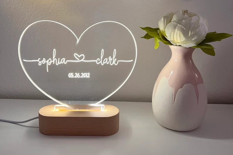 diy personalized wedding gift ideas - custom nightlight