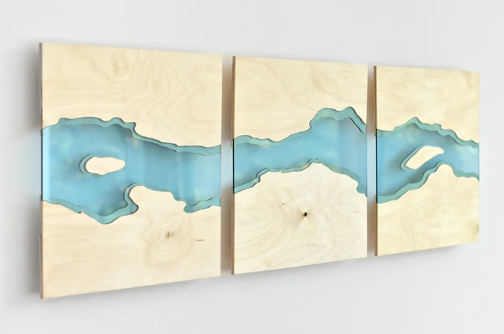 diy home decorating projects - wall art river design