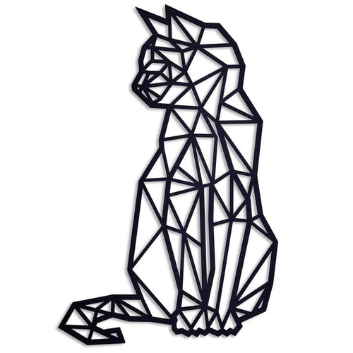 wood wall art - geometric cat