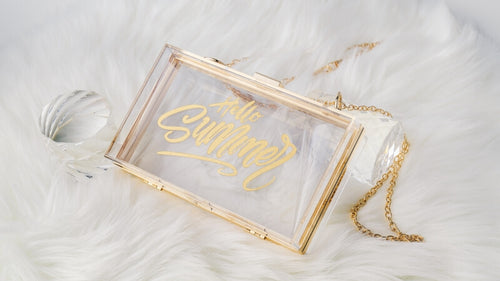 personalized acrylic clutch purse