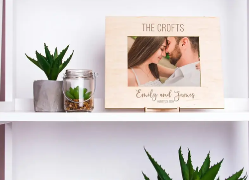 laser cut wedding picture frame