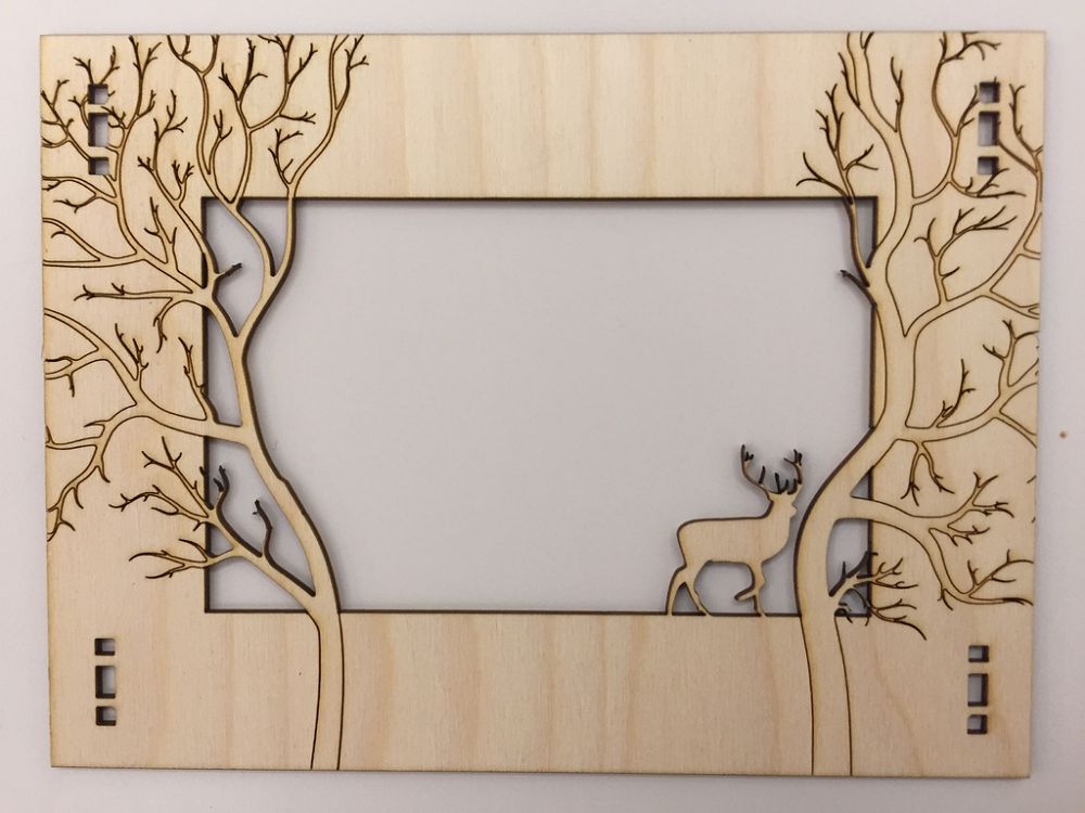 diy home decor projects - wooden picture frame forest design