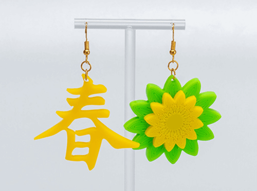 laser cut acrylic Chinese earrings