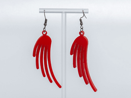 laser cut acrylic wing earrings