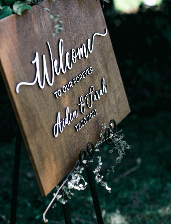 laser cutting projects - custom wedding welcome signs