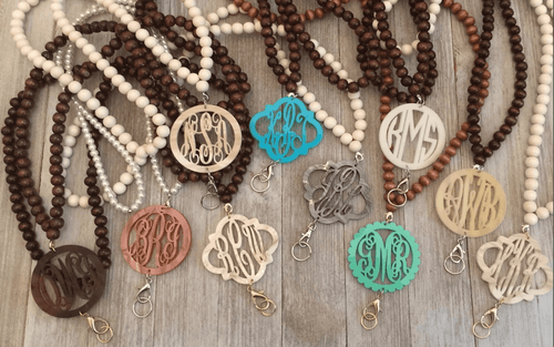 laser cutter projects - monogram acylic necklace pendants