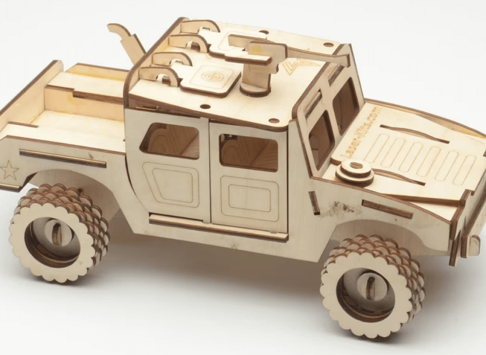 laser cutting projects - wooden car puzzles