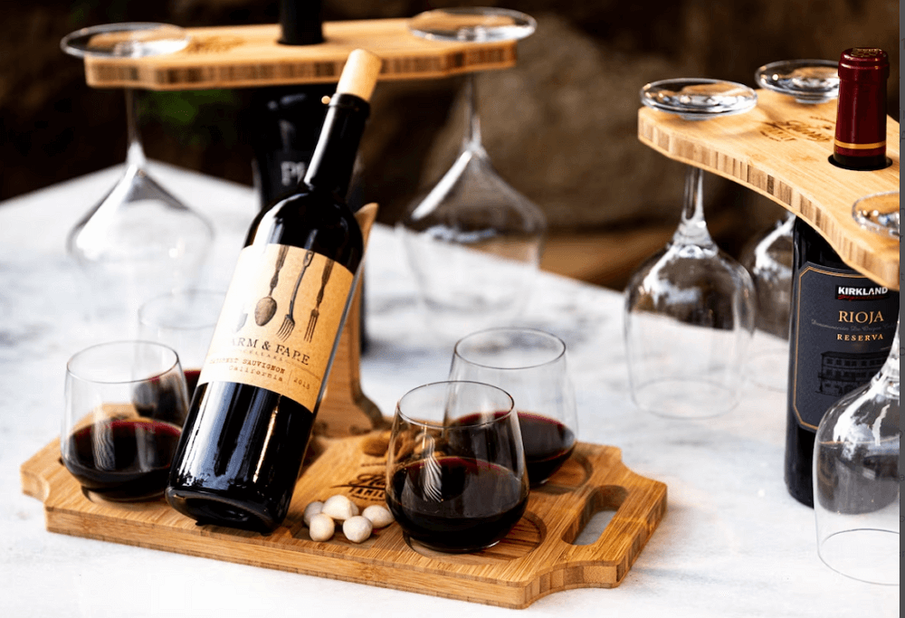 laser cutter projects - wooden wine holders