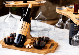 wooden anniversary gifts - wooden wine holder
