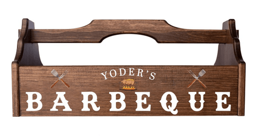 laser engraving ideas - wooden barbecue caddy