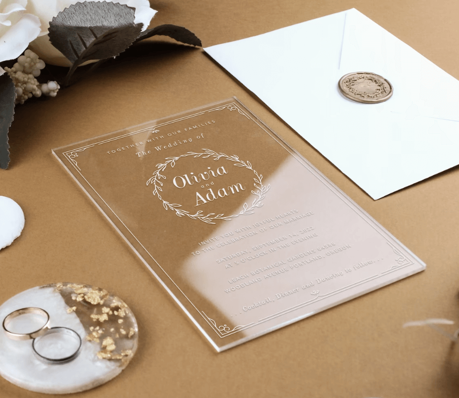 laser engraving projects - engraved wedding invitations