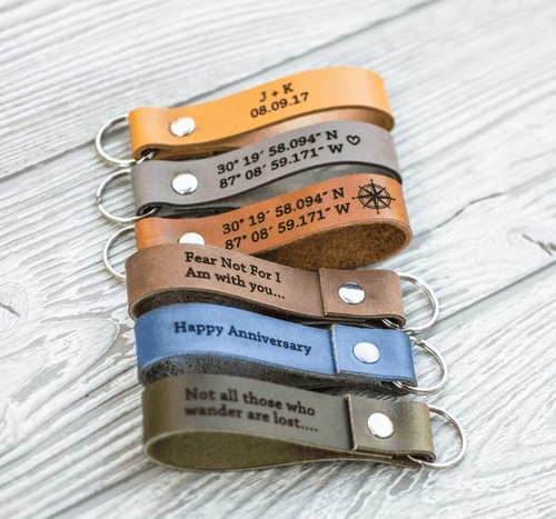 personalized leather keychains