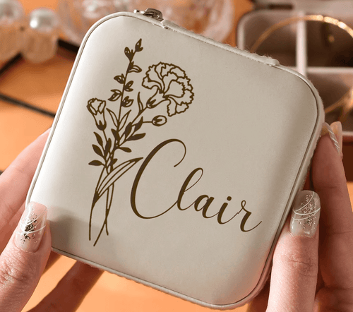 personalized engraved leather jewelry box