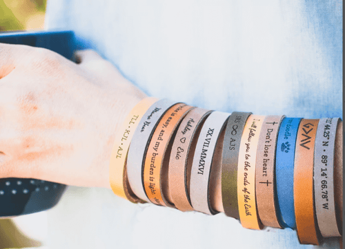 personalized leather bracelets