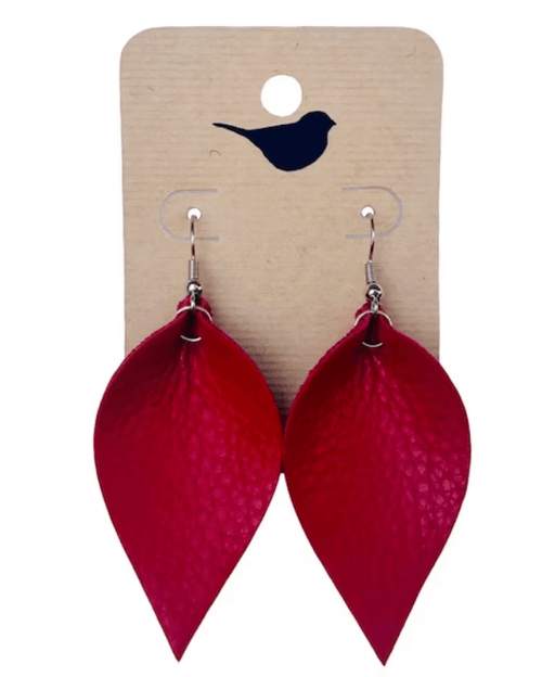 laser cut leather earrings