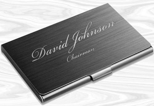 laser engraving ideas - metal business card holder