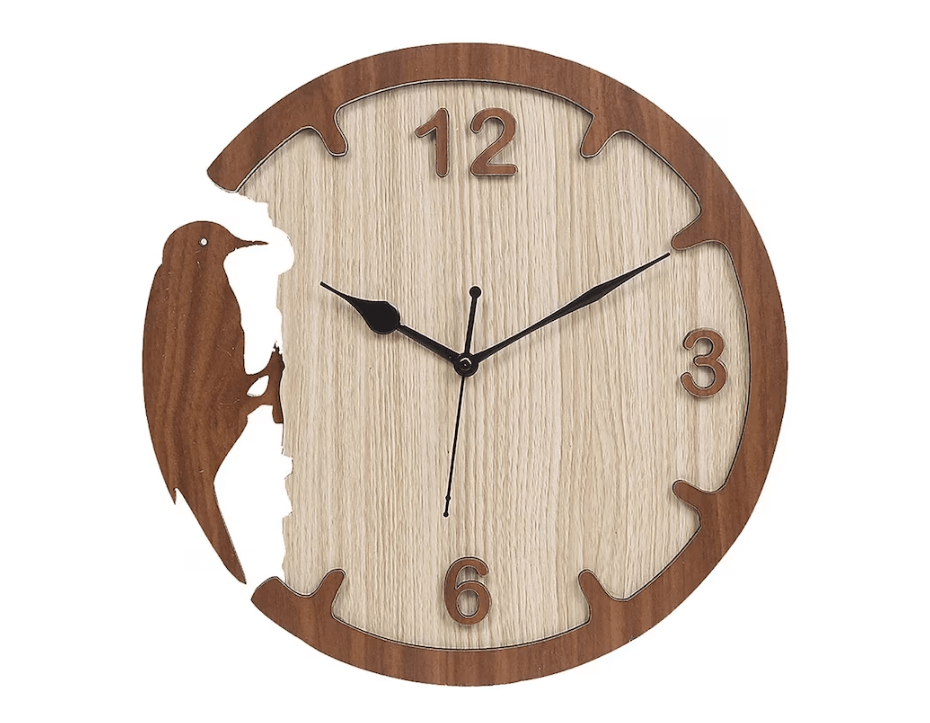 laser cut plywood wall clock