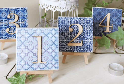 Portuguese Azulejo Wedding Table Numbers