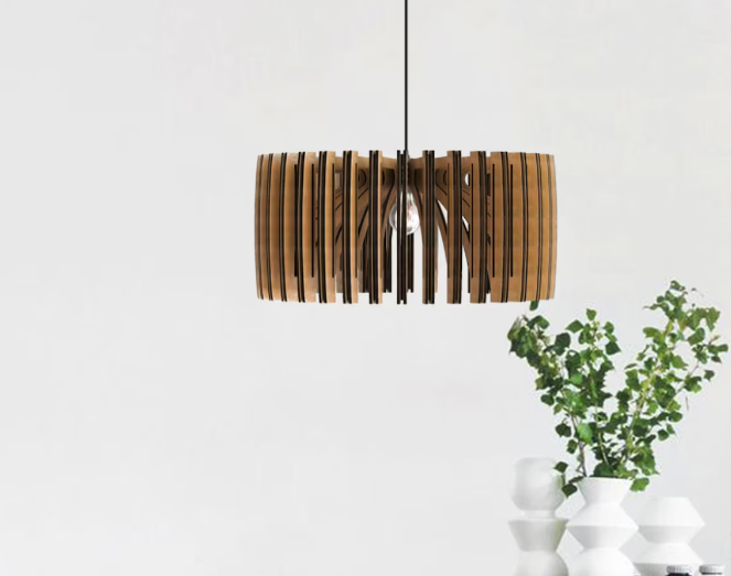 laser cutter projects - wood pendant light