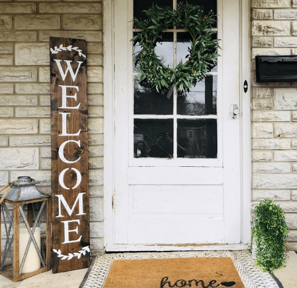 laser cutter projects - vertical welcome sign