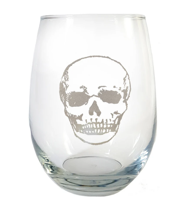 laser etching skull glass