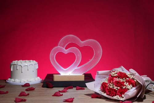 personalized gifts for girlfriend - 3D heart-shaped night lights