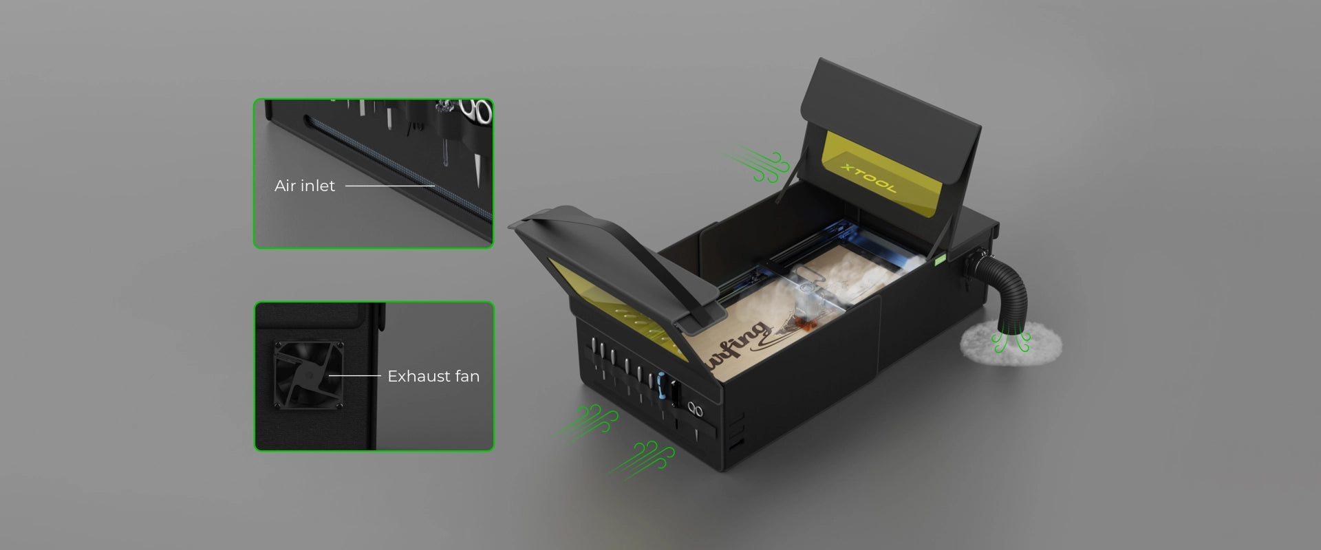 xTool Enclosure: Foldable and Smoke-proof Cover for D1/D1 Pro and Other Laser Engravers P5010171