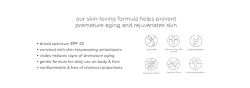 Our skin-loving formula helps prevent  premature aging and rejuvenates skin