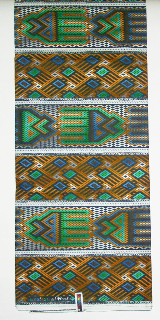 African Fabric 6 Yards Couleurs de Woodin Geometric Wax Print Vlisco Classic - Cultures International From Africa To Your Home