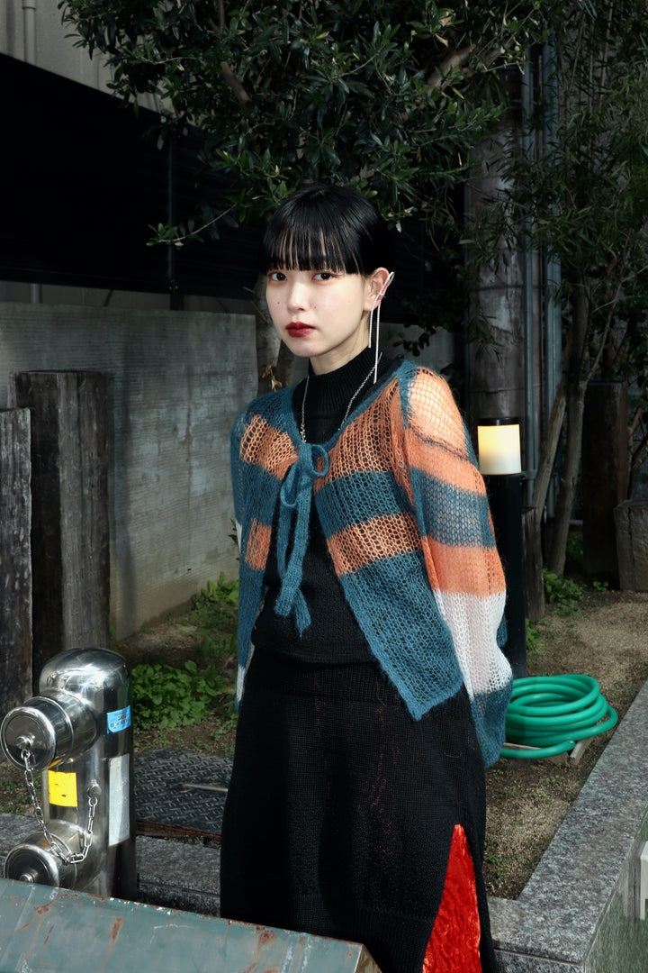 soduk patchwork knit tops / black - ニット/セーター