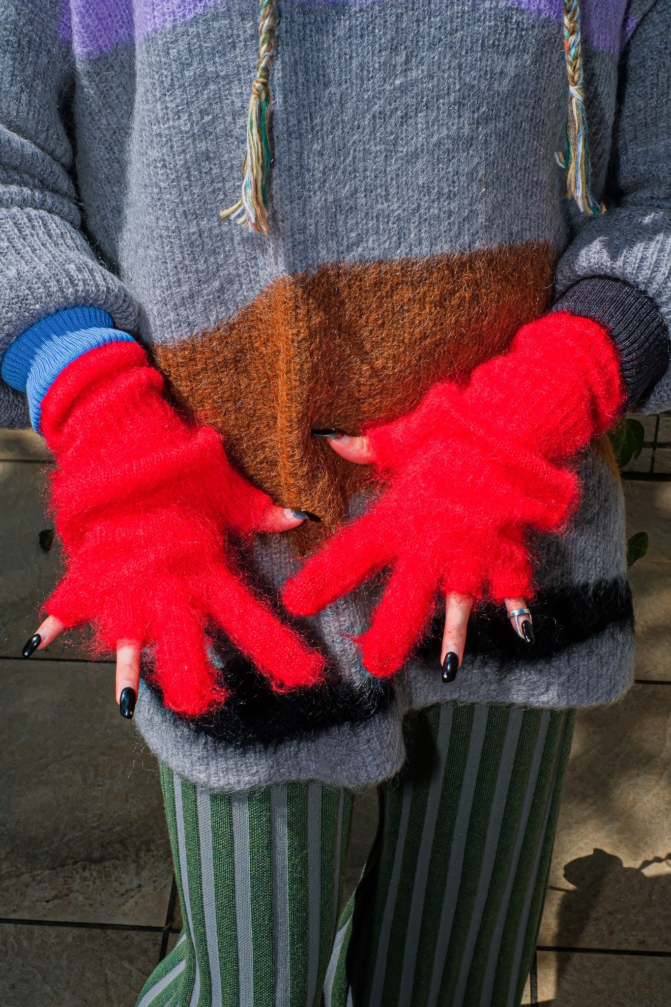 Cognomen 22aw Peace Mohair Gloves (Red)