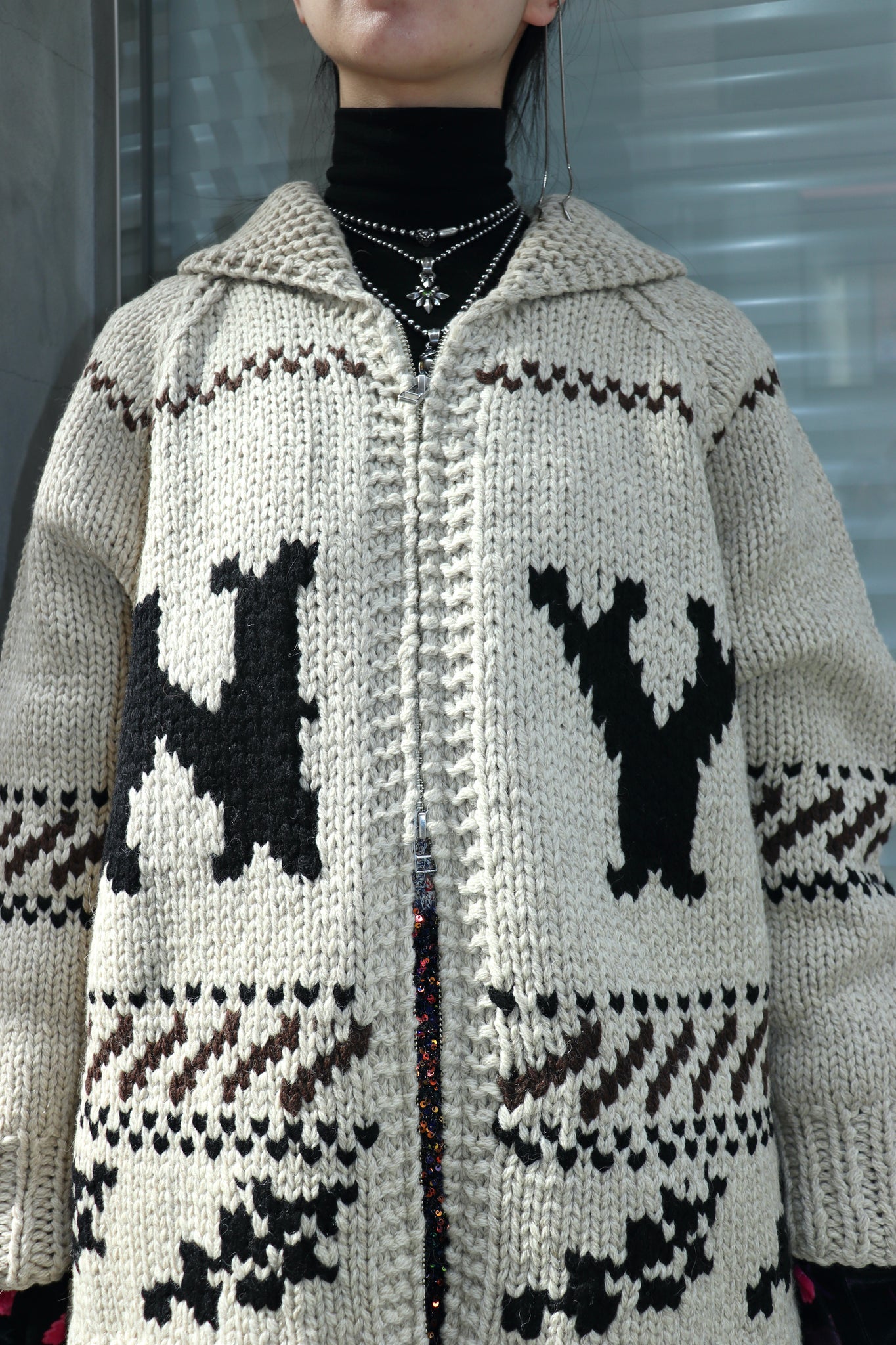Styling image using Belper 22aw Cowichan Knit Jacket