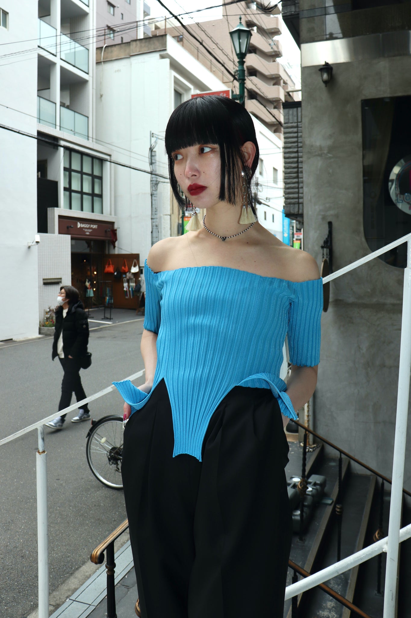 Styling image using FETICO 23SS RIB Knit Slit Top