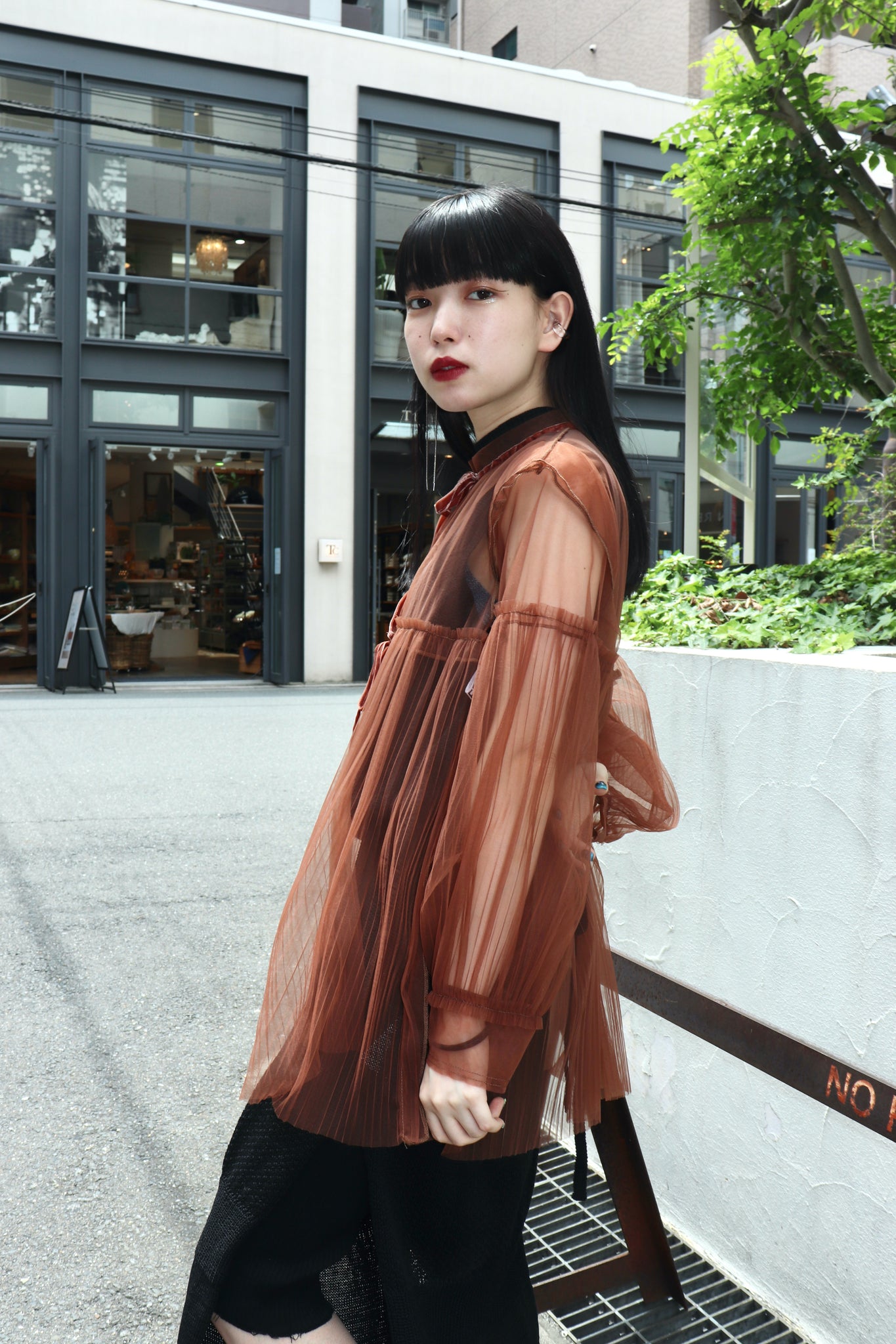 Styling images using Perverze 22SS PLEATS LAYERED SHEER SHIRTS