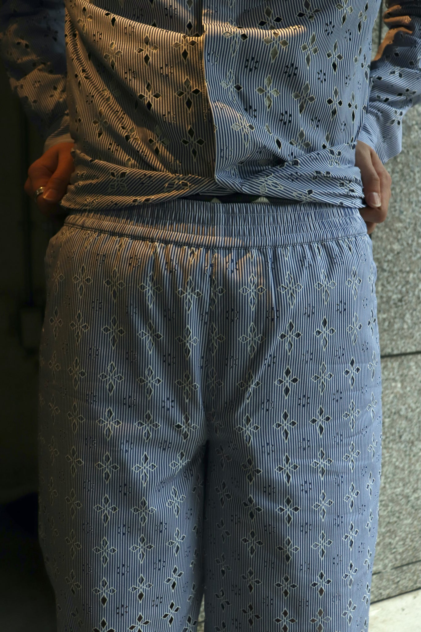 Masu Diamond-Cut Pajama Pants (Blue)