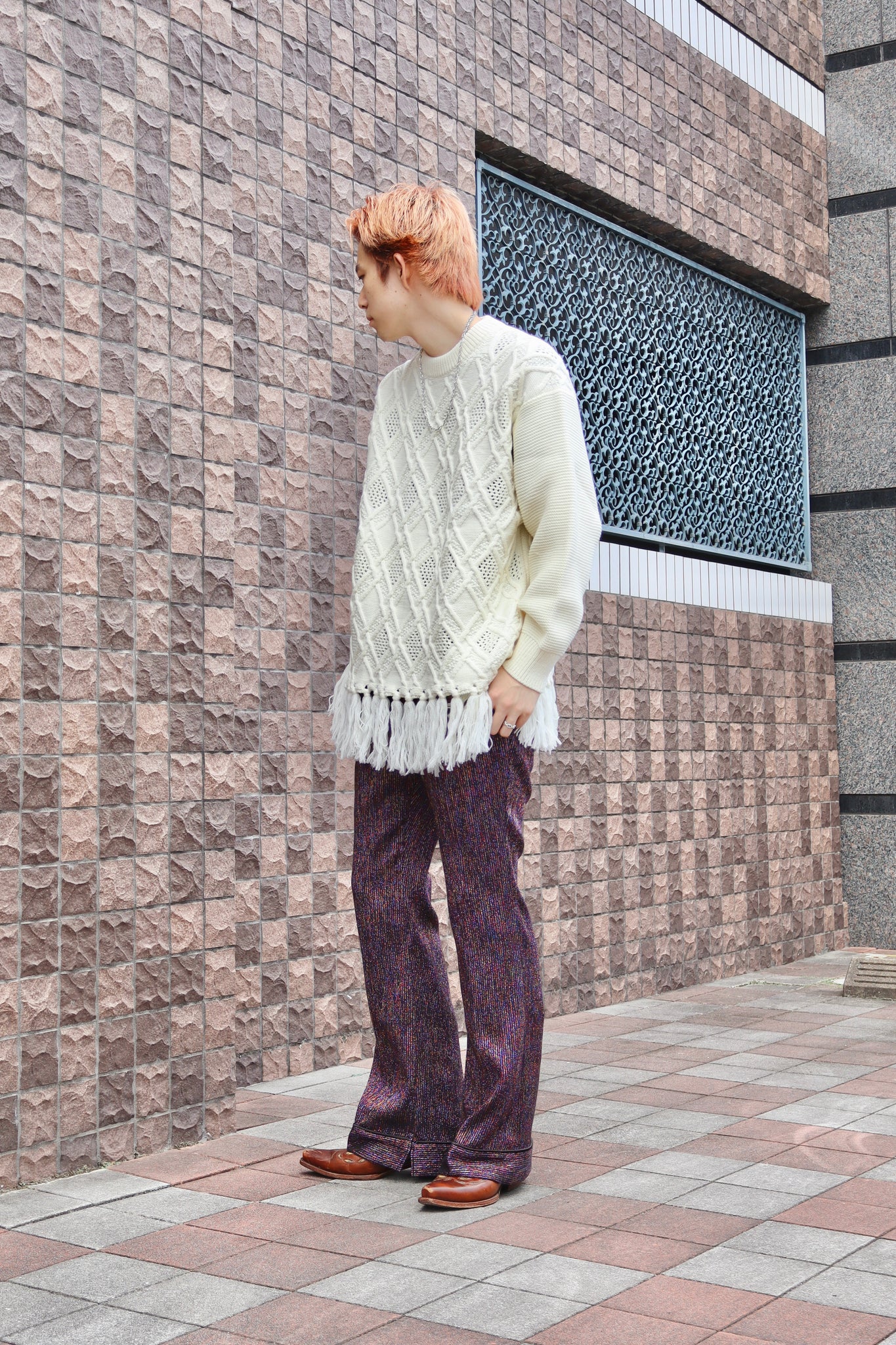 GRATE TEX MESH KNIT PULLOVER