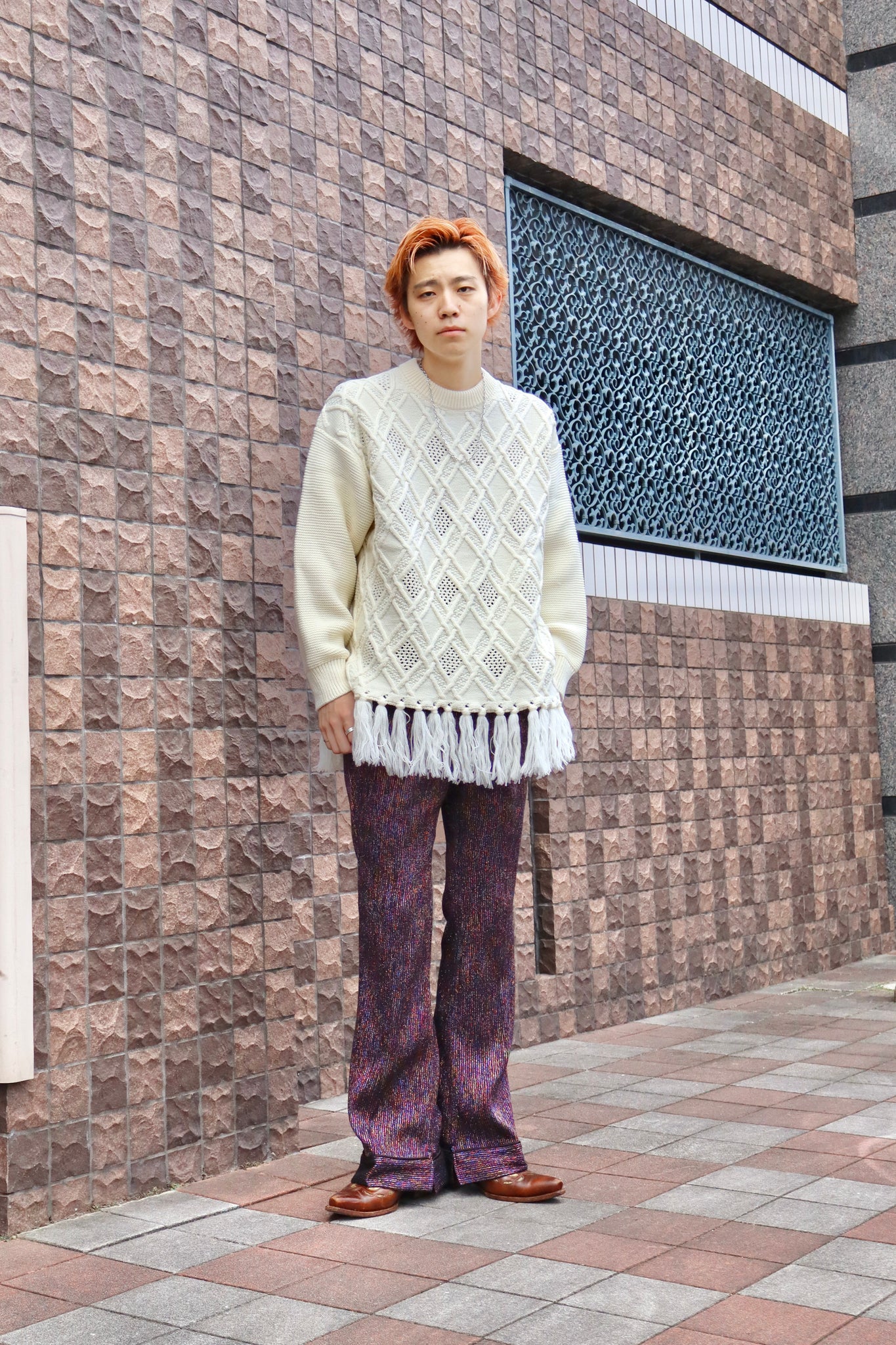 GRATE TEX MESH KNIT PULLOVER