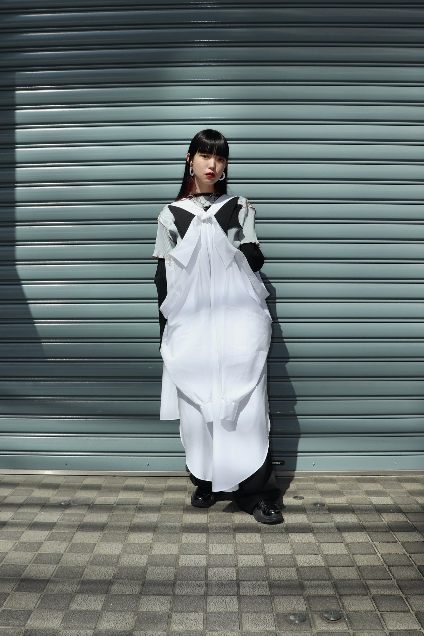 AKIKOAOKI 23ss 2way Shirt Dress 02 styling image