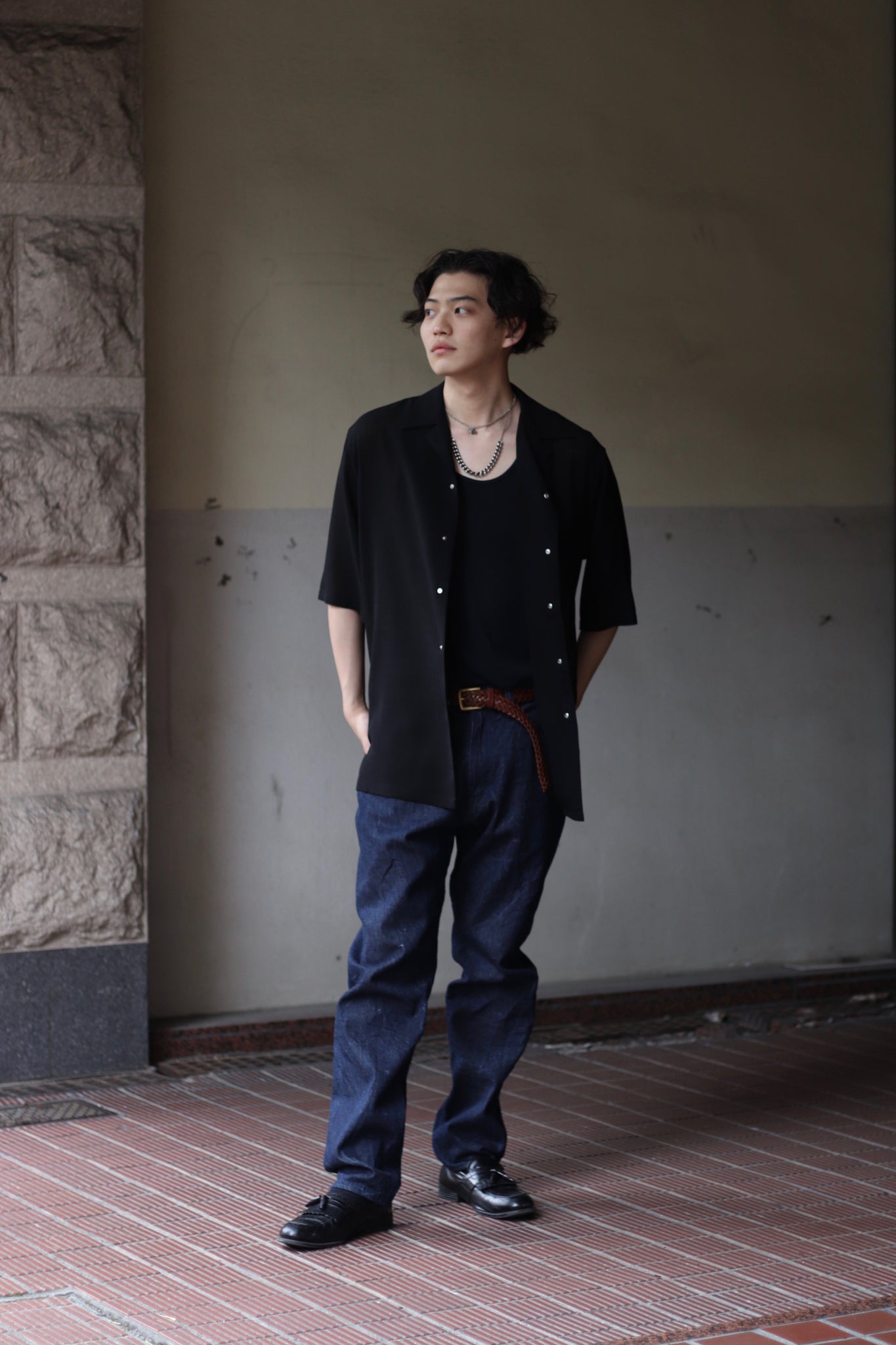 NULABEL의 21SS의 OPEN COLLAR SHIRT S / S 