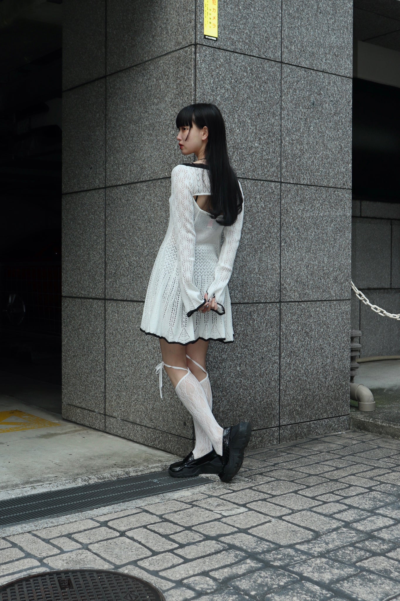 FETICO 24SS LACE KNIT MINI DRESS(WHITE)を使用したスタイリング画像