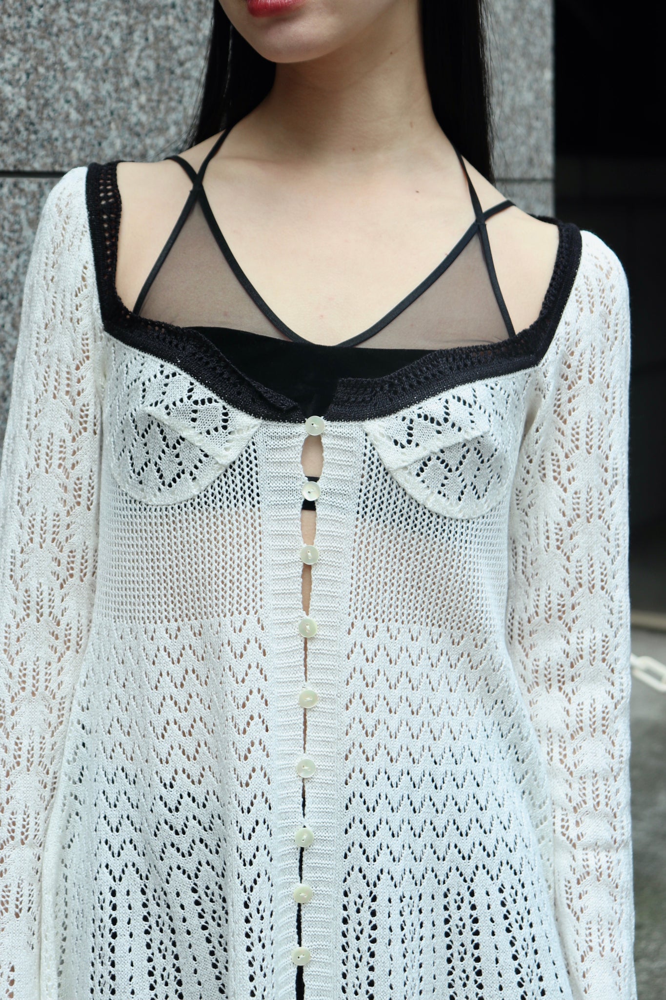 FETICO 24SS LACE KNIT MINI DRESS(WHITE)を使用したスタイリング画像