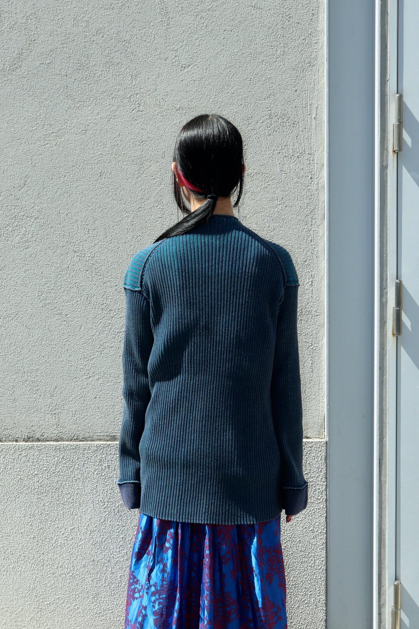 Styling image using Perverze 23ss Plating Rib Knit Top