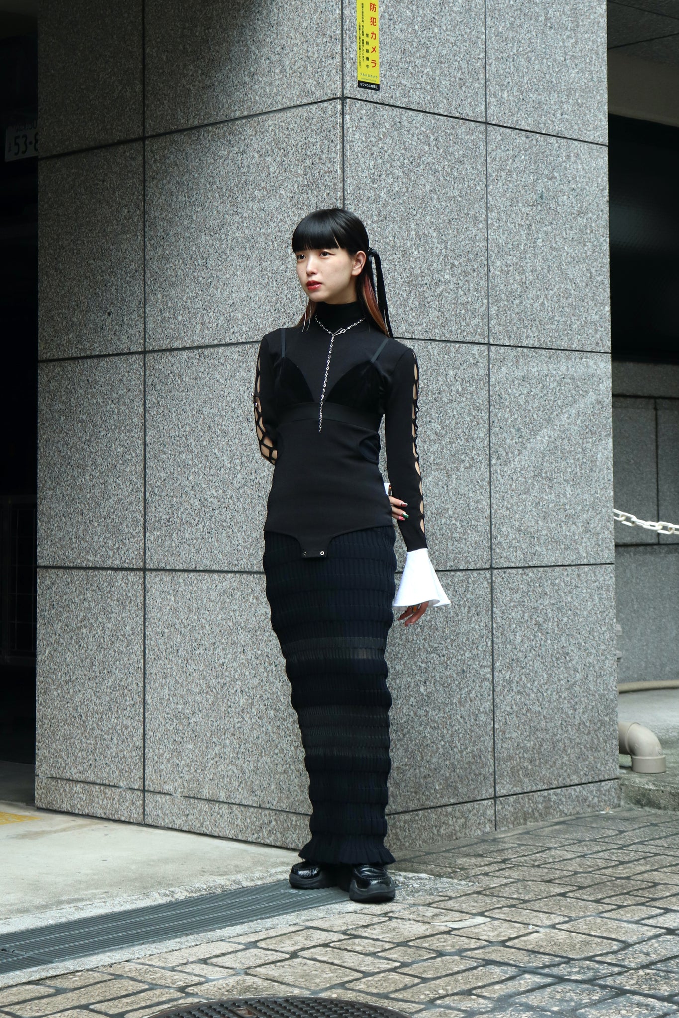 FETICO 23AW BICOLORED KNIT BODYSUITを使用したスタイリング画像