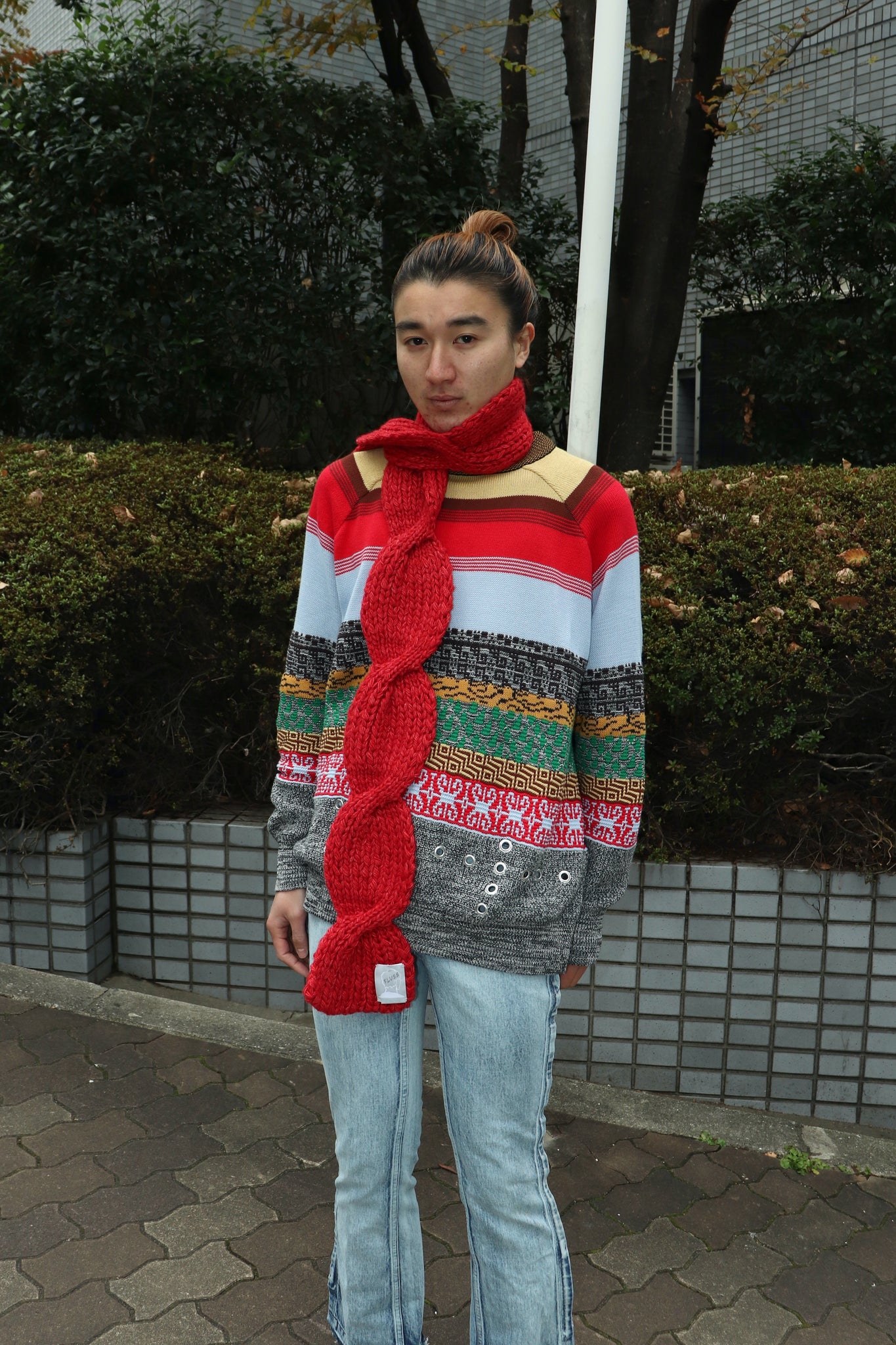 60cm着丈TOGA VIRILIS 23SS JACQUARD KNIT PULLOVER - ニット