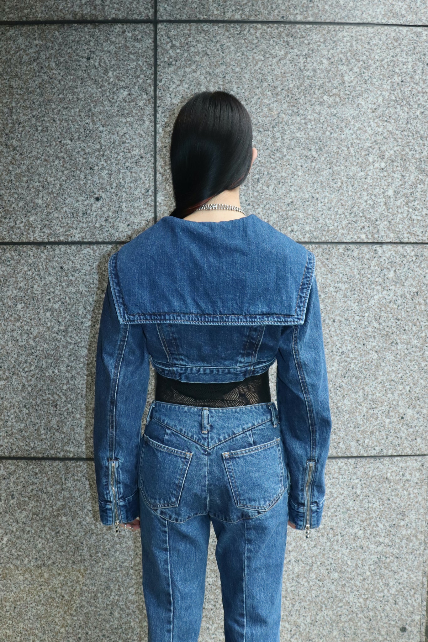 FETICO 23SS SAILOR COLLAR DENIM JACKET(INDIGO)を使用したスタイリング画像