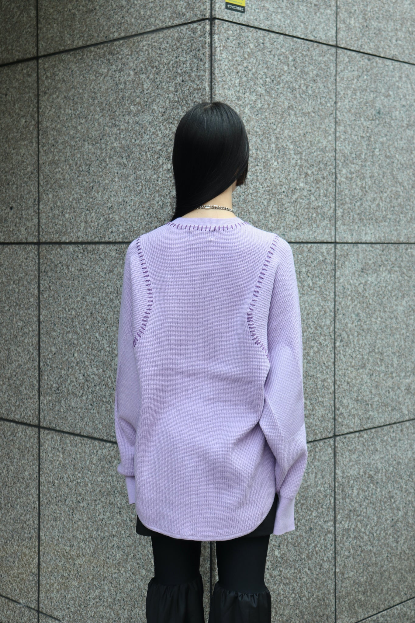 Styling image using SODUK 23aw Thermal Knit Pullover (Purple)