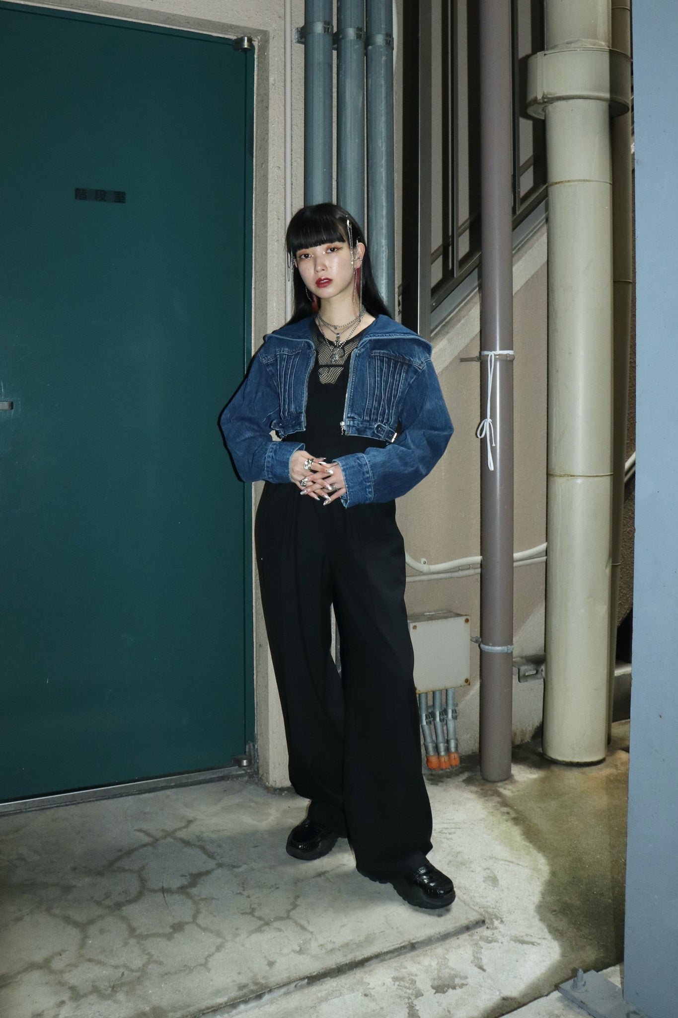 FETICO 23SS SAILOR COLLAR DENIM JACKET(INDIGO)を使用したスタイリング画像