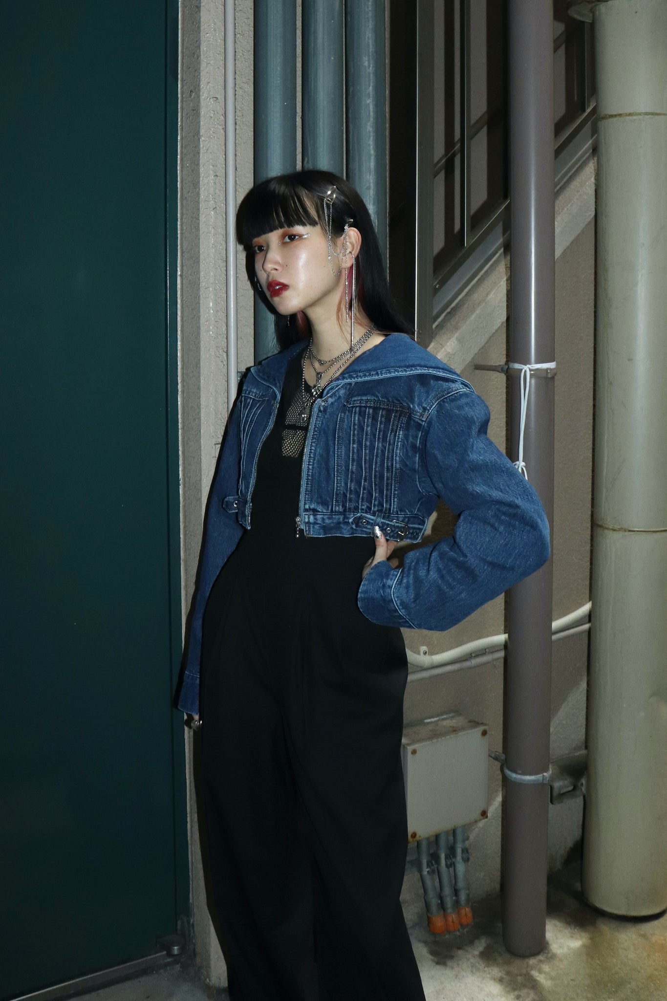 FETICO 23SS SAILOR COLLAR DENIM JACKET(INDIGO)を使用したスタイリング画像