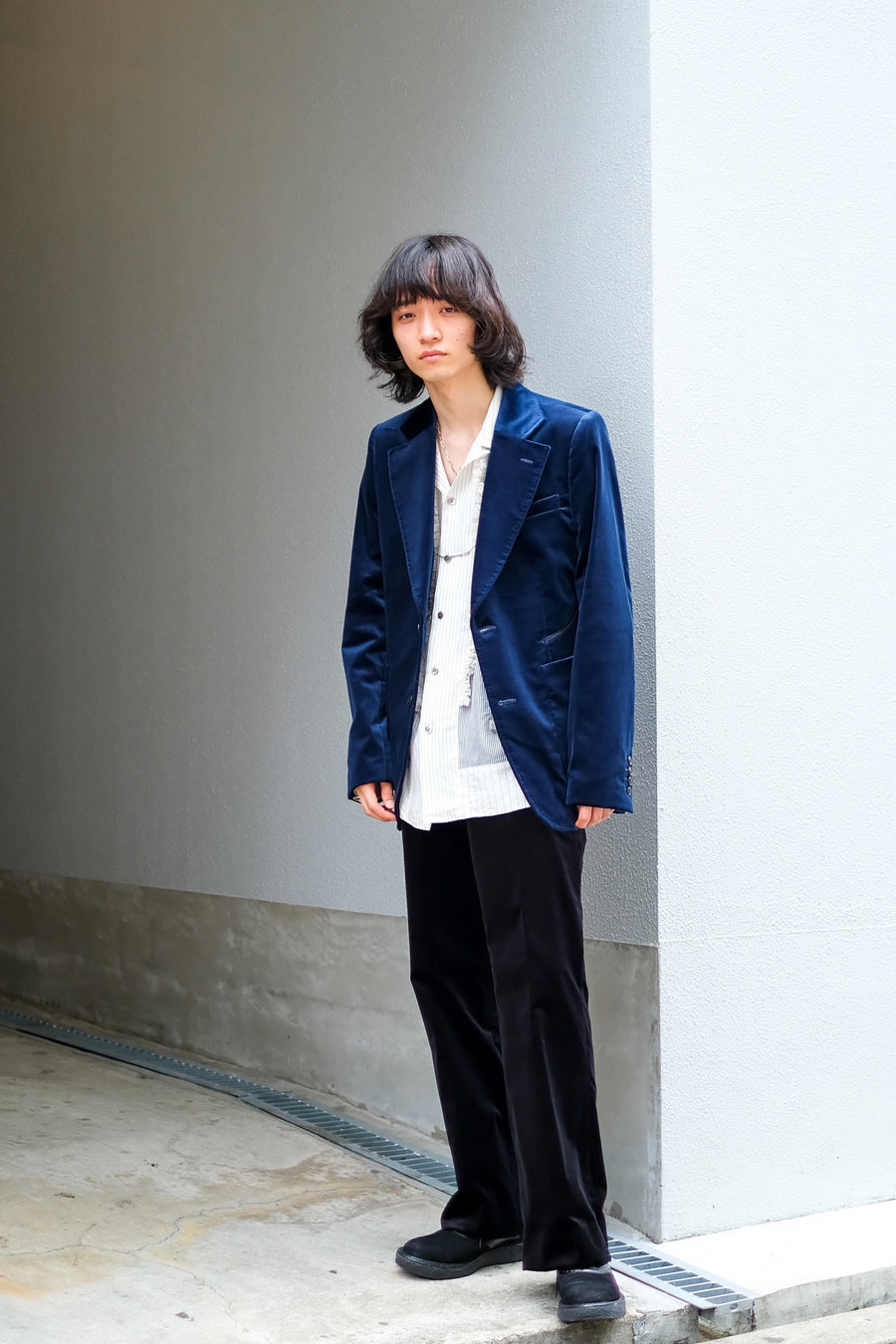 TOGA VIRILIS(トーガ ビリリース)のCupra stripe shirts BLUEの通販