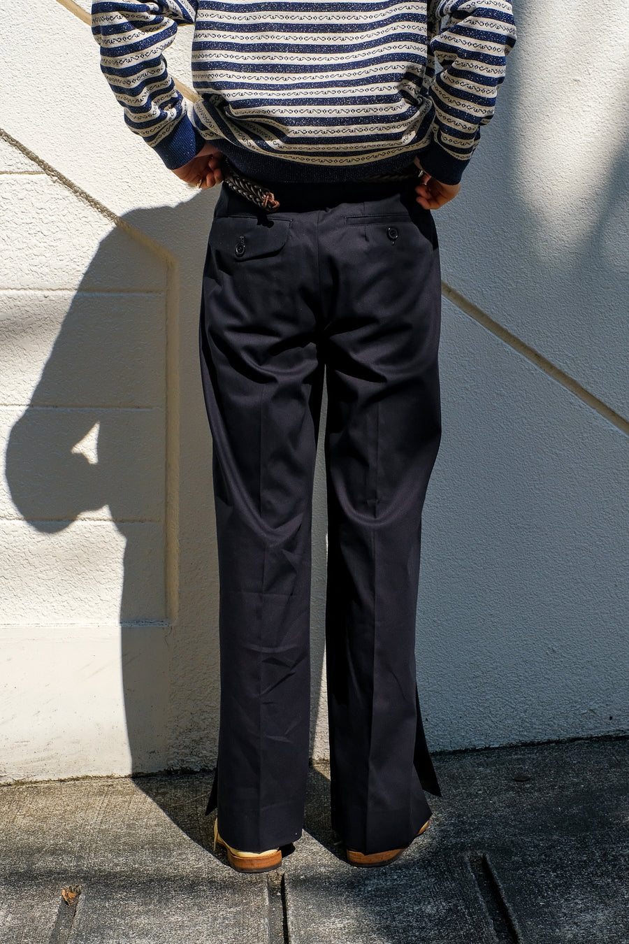 ライトブラウン/ブラック MASU 22SS COTTON WIDE TROUSERS